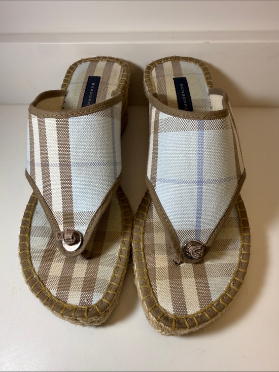 Burberry Shoes - Burberry Wedge Espadrille Thong Sandals - EU Size 38 (US Size 7.5)
